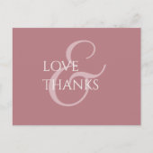 ほこりっぽいピンクとアイボリーの非写真ありがとう ポストカード (正面)