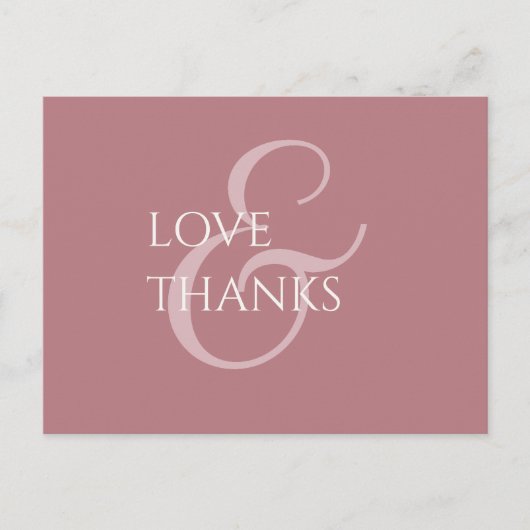 ほこりっぽいピンクとアイボリーの非写真ありがとう ポストカード (正面)