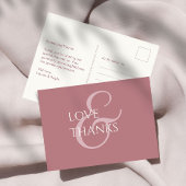 ほこりっぽいピンクとアイボリーの非写真ありがとう ポストカード