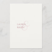 ほこりっぽいピンクとアイボリーモノグラムのの結婚詳細 エンクロージャーカード (裏面)