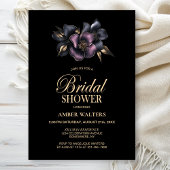 ほこりっぽいピンクとグレーのフローラブライダルシャワー 招待状