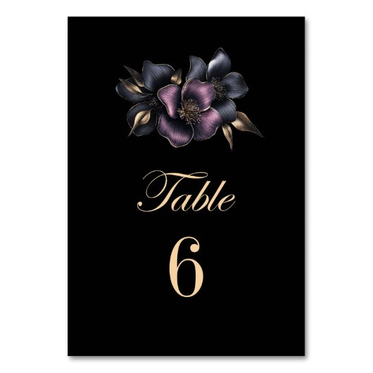 ほこりっぽいピンクとグレー結婚のフローラのテーブル番号 テーブルナンバー (裏面)