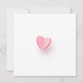 ほこりっぽいピンクとハート 招待状 (裏面)