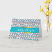 ほこりっぽいピンクとブルーのイカット カード (黄色い花)