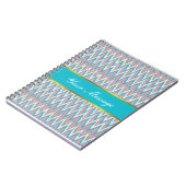 ほこりっぽいピンクとブルーのイカット ノートブック (左側)