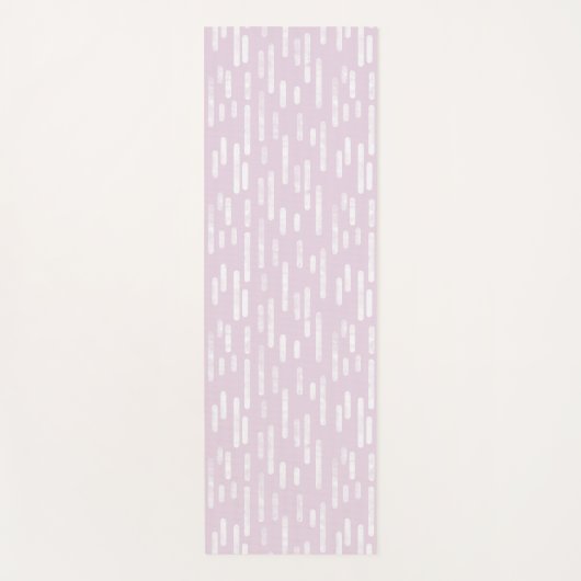 ほこりっぽいピンクと白のインクのような丸い線のパターン ヨガマット (正面)