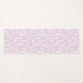 ほこりっぽいピンクと白のインクのような丸い線のパターン ヨガマット (正面(横))