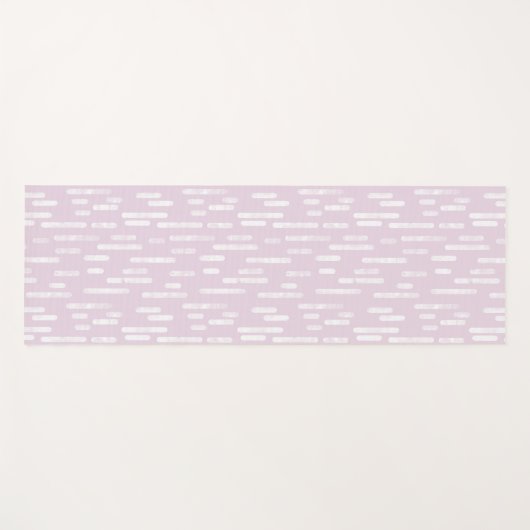 ほこりっぽいピンクと白のインクのような丸い線のパターン ヨガマット (正面(横))