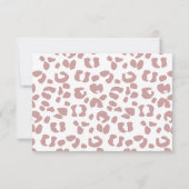 ほこりっぽいピンクと白パーソナライズされたヒョウ柄 サンキューカード (裏面)