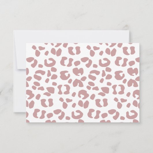 ほこりっぽいピンクと白パーソナライズされたヒョウ柄 サンキューカード (裏面)