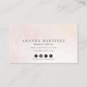 ほこりっぽいピンクと紫のブラシストロークのソーシャルメディア 名刺 (裏面)