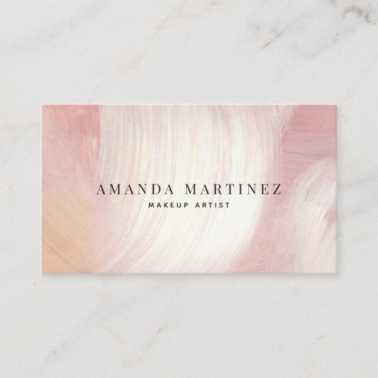 ほこりっぽいピンクと紫のブラシストロークのソーシャルメディア 名刺 (正面)