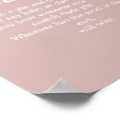 ほこりっぽいピンクと言わないベビー赤ちゃんシャワーのゲームのサイン ポスター (角)