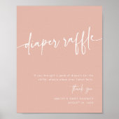 ほこりっぽいピンクのおむつラッフルサインモダンガール ポスター (正面)