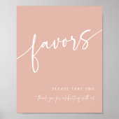 ほこりっぽいピンクのお気に入りサインモダンミニマリストシャワー ポスター (正面)