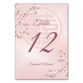 ほこりっぽいピンクのさくらんぼ中国のブロッサム結婚ズ テーブルナンバー