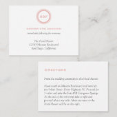 ほこりっぽいピンクのイニシャルの結婚式のレセプションエンクロージャ エンクロージャーカード (正面/裏面)