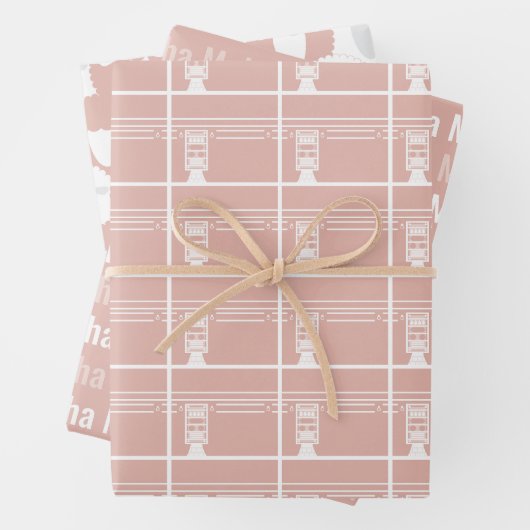 ほこりっぽいピンクのイードアダムバラクカアバ羊のパターン ラッピングペーパーシート (インサイチュ)