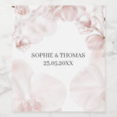 ほこりっぽいピンクのオーキッドの水結婚色の詳細 ワインラベル (シングルラベル)