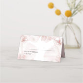 ほこりっぽいピンクのオーキッドの水結婚色の プレイスカード (正面)