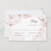 ほこりっぽいピンクのオーキッドの水結婚色の 出欠カード (正面)
