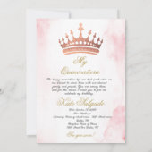 ほこりっぽいピンクのキンセアニェラ招待 招待状 (裏面)