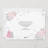 ほこりっぽいピンクのクリスマスツリーかわいいテディのアーチ写真 シーズンカード (裏面)