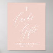 ほこりっぽいピンクのクロスガールバプテスムカード&ギフトポスター ポスター (正面)