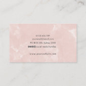 ほこりっぽいピンクのグリッターと水彩名刺 名刺 (裏面)