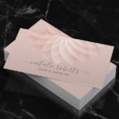 ほこりっぽいピンクのスパイラルフローラメイクアップアーティストヘアサロン 名刺