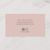 ほこりっぽいピンクのスパイラルフローラメイクアップアーティストヘアサロン 名刺 (裏面)