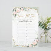 ほこりっぽいピンクのバラと緑の名前That Tuneゲーム (スタンド正面)