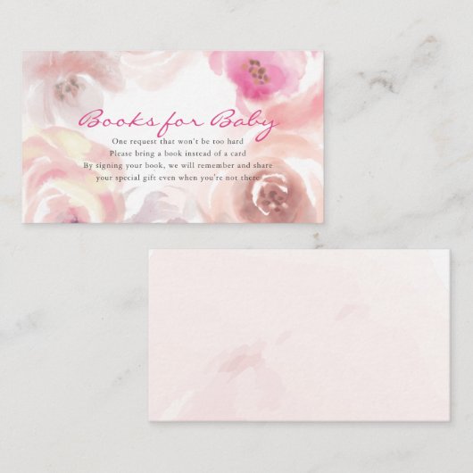 ほこりっぽいピンクのバラの水の色ベビーシャワーブックリクエスト エンクロージャーカード (正面/裏面)