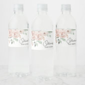ほこりっぽいピンクのバラ女の子の赤ちゃんシャワー ペットボトルラベル (ボトル)