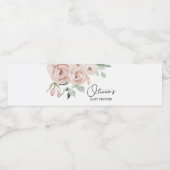 ほこりっぽいピンクのバラ女の子の赤ちゃんシャワー ペットボトルラベル (シングルラベル)