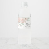 ほこりっぽいピンクのバラ女の子の赤ちゃんシャワー ペットボトルラベル (正面)