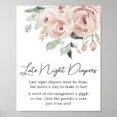 ほこりっぽいピンクのバラ少女の深夜おむつ ポスター (正面)