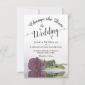 ほこりっぽいピンクのバラ結婚の変化を反映 セーブザデート (正面)