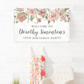 ほこりっぽいピンクのバラ50th誕生日パーティーへようこそ 横断幕 (インサイチュ)