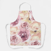 ほこりっぽいピンクのバラ エプロン (正面)