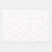 ほこりっぽいピンクのヒツジEid Mubarak Kids ラッピングペーパーシート (正面2)