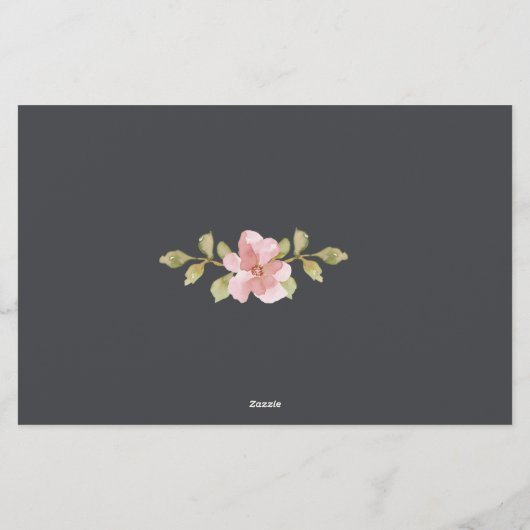 ほこりっぽいピンクのフローラアドバイスウェルズ結婚ーズ 便箋 (裏面)