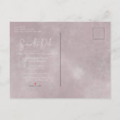 ほこりっぽいピンクのフローラモダン写真 案内ポストカード (裏面)