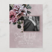 ほこりっぽいピンクのフローラモダン写真 案内ポストカード (正面)