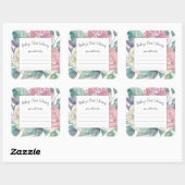 ほこりっぽいピンクのフローラ女の子の赤ちゃんシャワーブックプレート スクエアシール (シート)