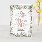 ほこりっぽいピンクのフローラ最高のリースマママママママママママザーズ・デイ カード (黄色い花)