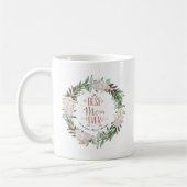 ほこりっぽいピンクのフローラ最高のリースマママママママママママザーズ・デイ コーヒーマグカップ (左)