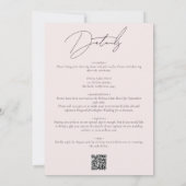 ほこりっぽいピンクのフローラ結婚が 招待状 (裏面)