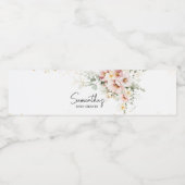 ほこりっぽいピンクのフローラ緑の赤ちゃんシャワー ペットボトルラベル (シングルラベル)