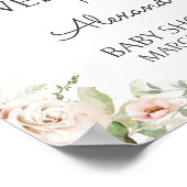 ほこりっぽいピンクのフローラ赤ちゃんシャワーへようこそ ポスター (角)